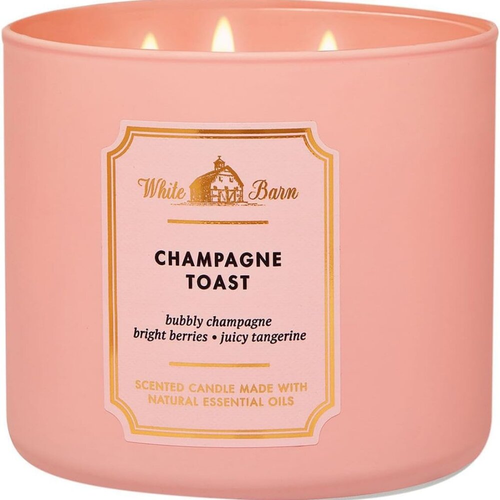 Bath and Body Works Champagne Toast 3 Wick Candle 14.5 Ounce Basic Label, Scente
